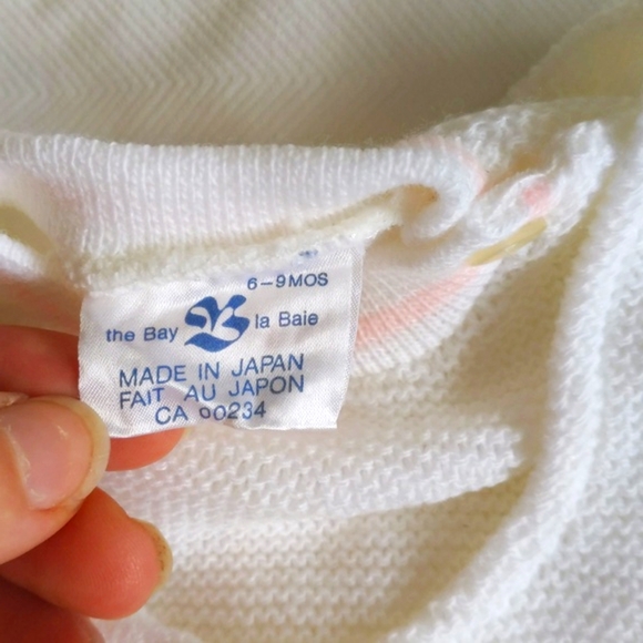 vintage Hudson's Bay acrylic knit matching sweater set 6-9 months baby girl - Picture 5 of 10